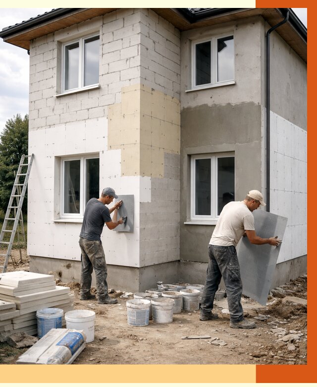Утепление дома из газобетона в Дмитрах от 4502 руб./м² — заказать у ТепломастерДмв
